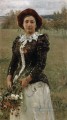 秋の花束 ヴェラ・レピナの肖像 1892年 イリヤ・レーピン